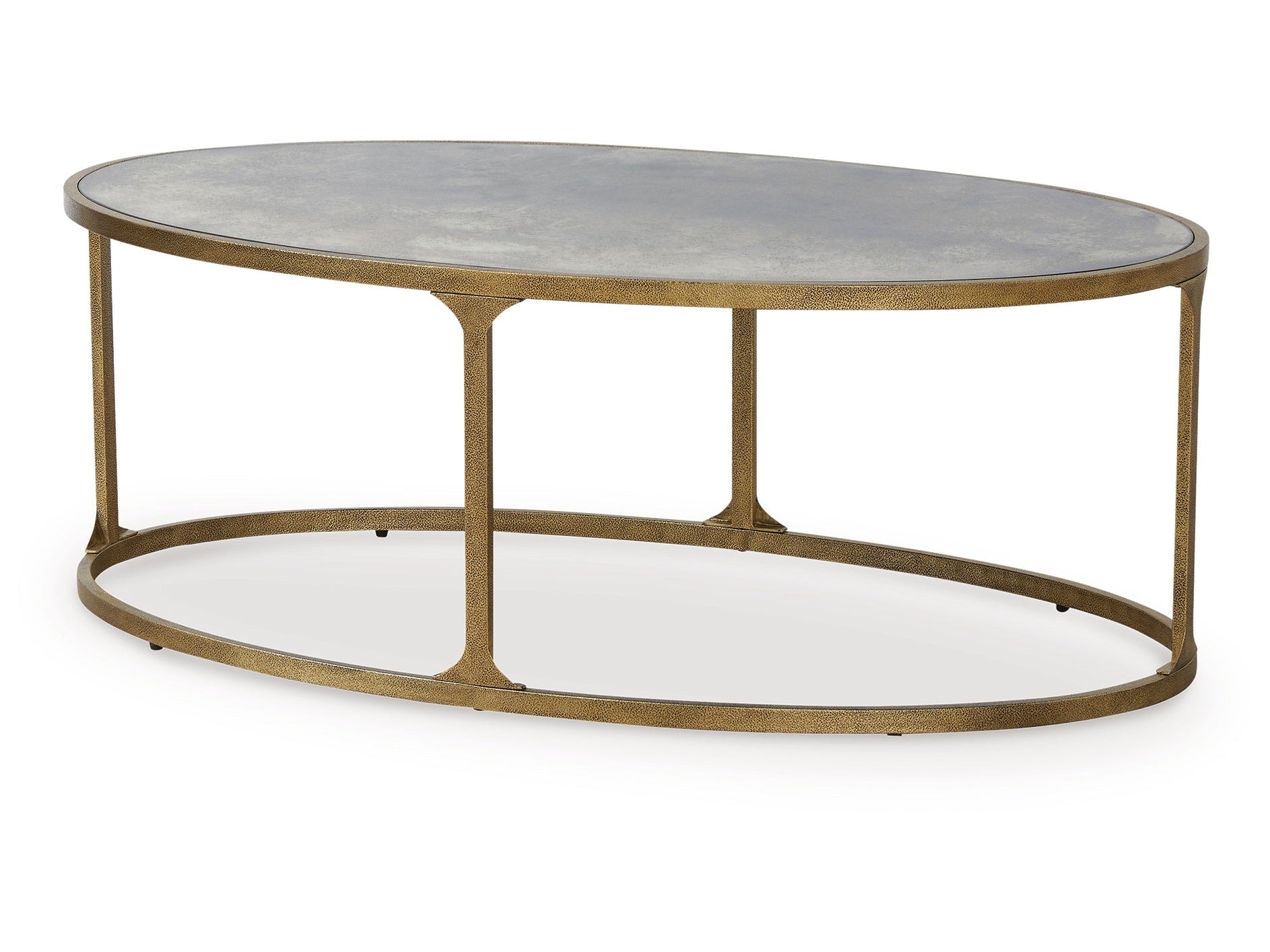 Korajane Antique Gold Oval Cocktail Table
