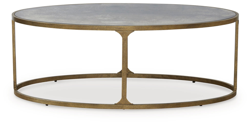 Korajane Antique Gold Oval Cocktail Table