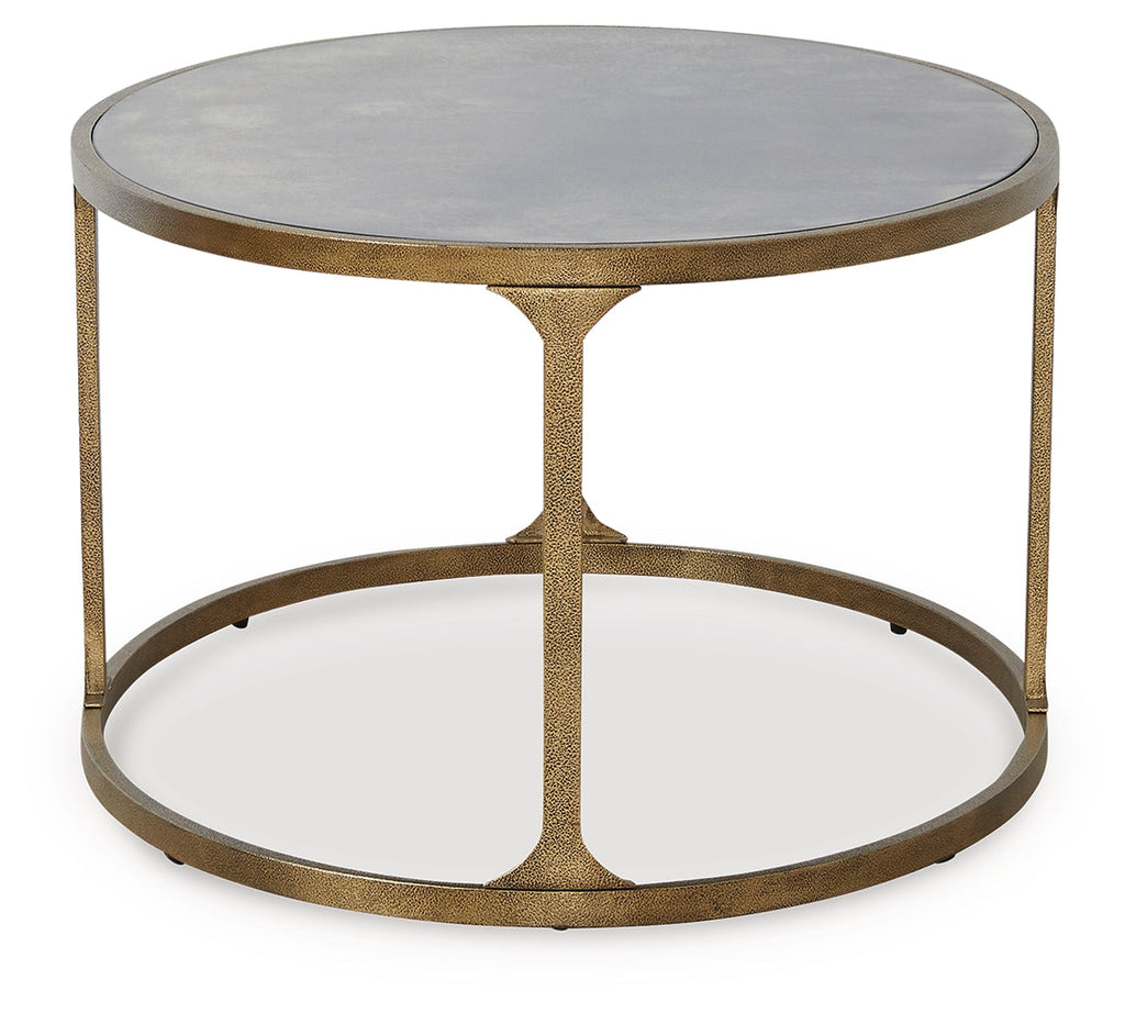 Korajane Antique Gold Oval Cocktail Table