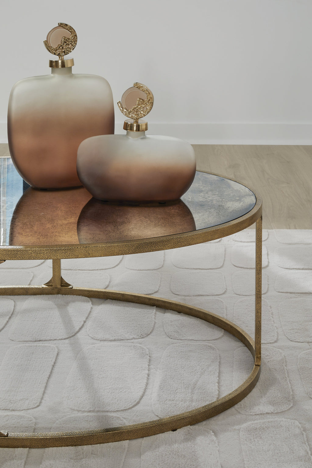 Korajane Antique Gold Oval Cocktail Table