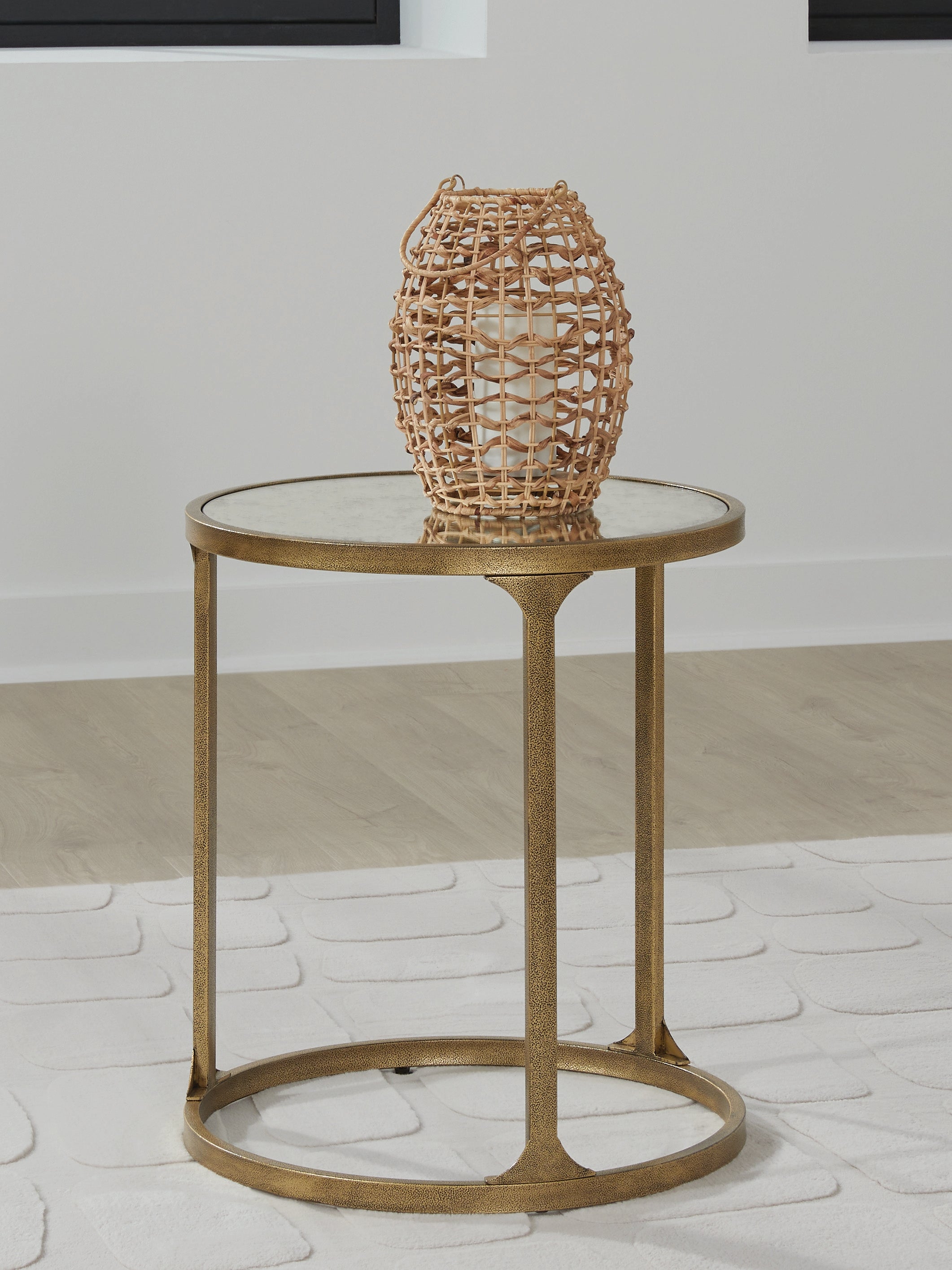 Korajane Antique Gold Round End Table