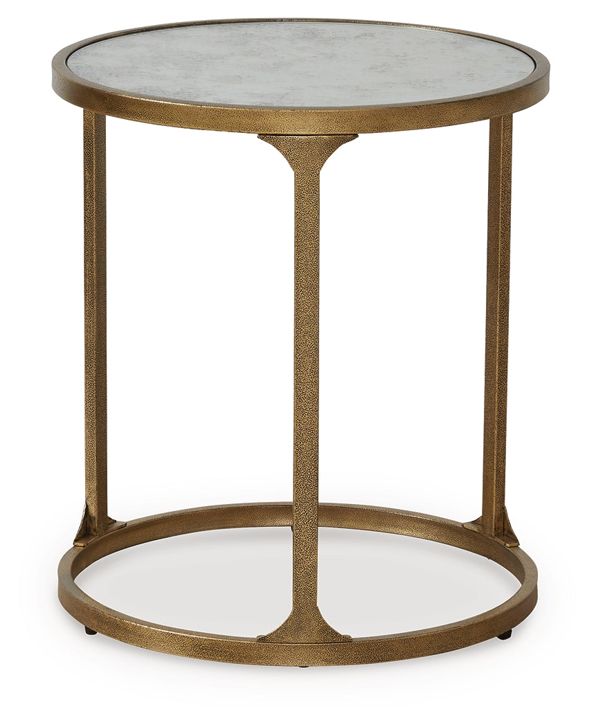 Korajane Antique Gold Round End Table