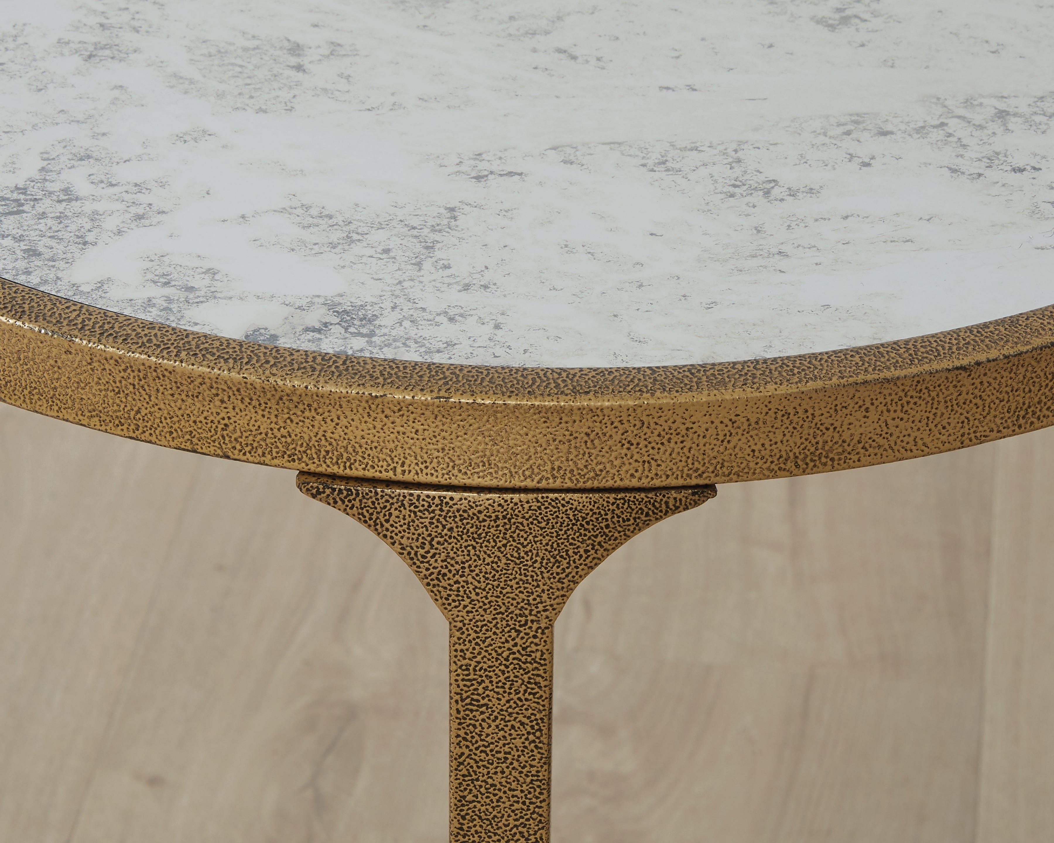 Korajane Antique Gold Round End Table