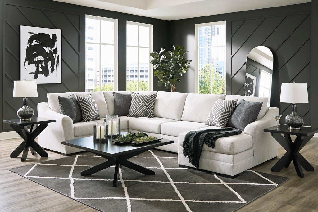 Koralynn Stone 3-Piece RAF Chaise Sectional