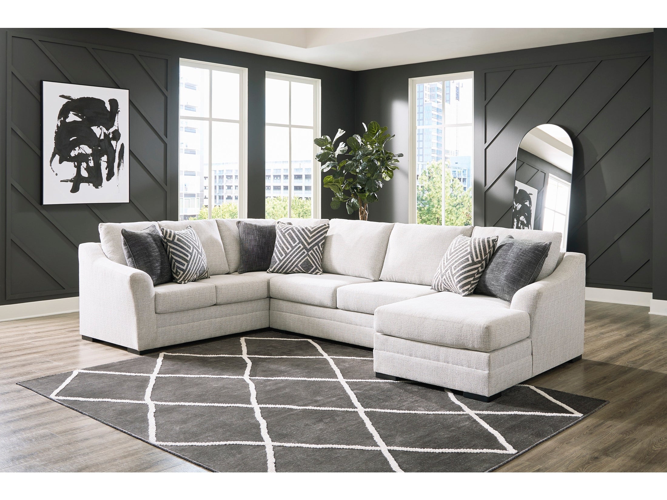 Koralynn Stone 3-Piece RAF Chaise Sectional