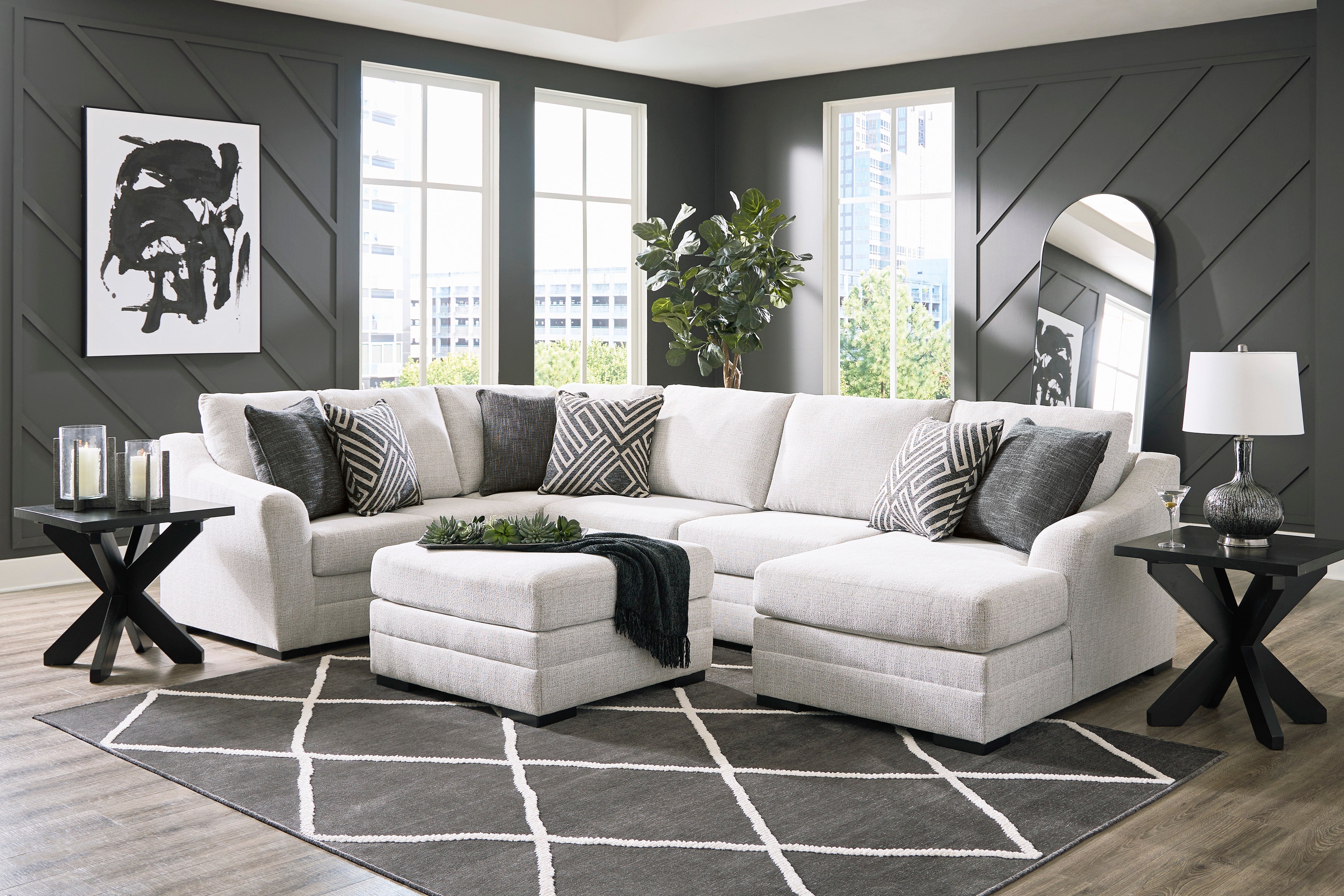 Koralynn Stone 3-Piece RAF Chaise Sectional