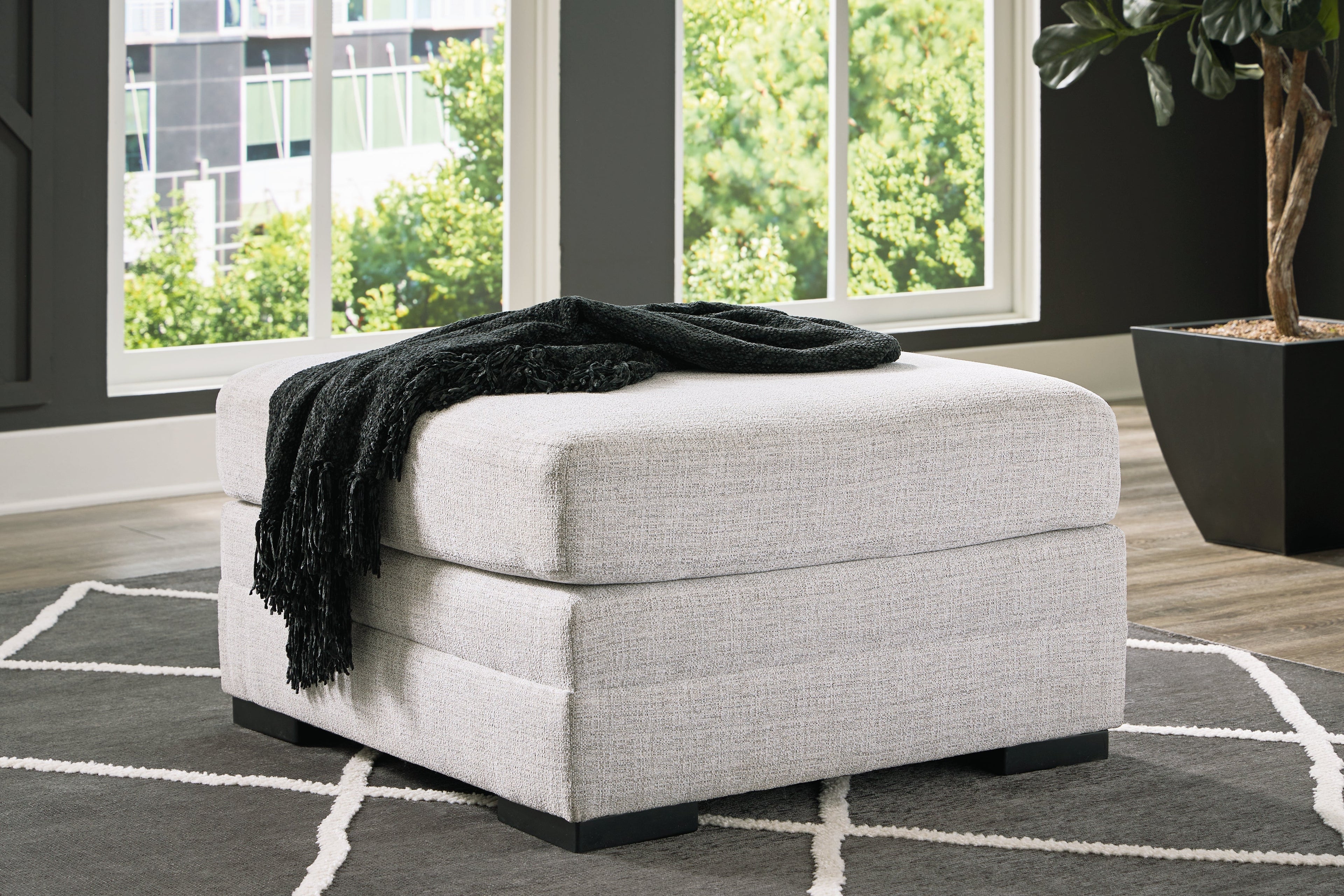 Koralynn Stone 3-Piece Sectional and Oversized Accent Ottoman
