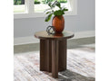 Korestone Brown Round End Table