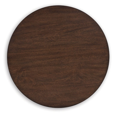 Korestone Brown Round End Table