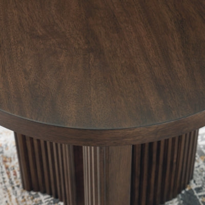 Korestone Brown Round End Table