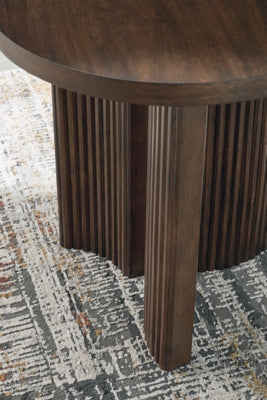Korestone Brown Round End Table