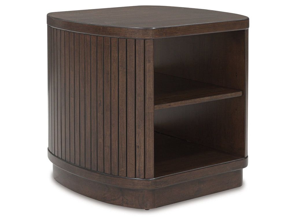 Korestone Brown Square End Table