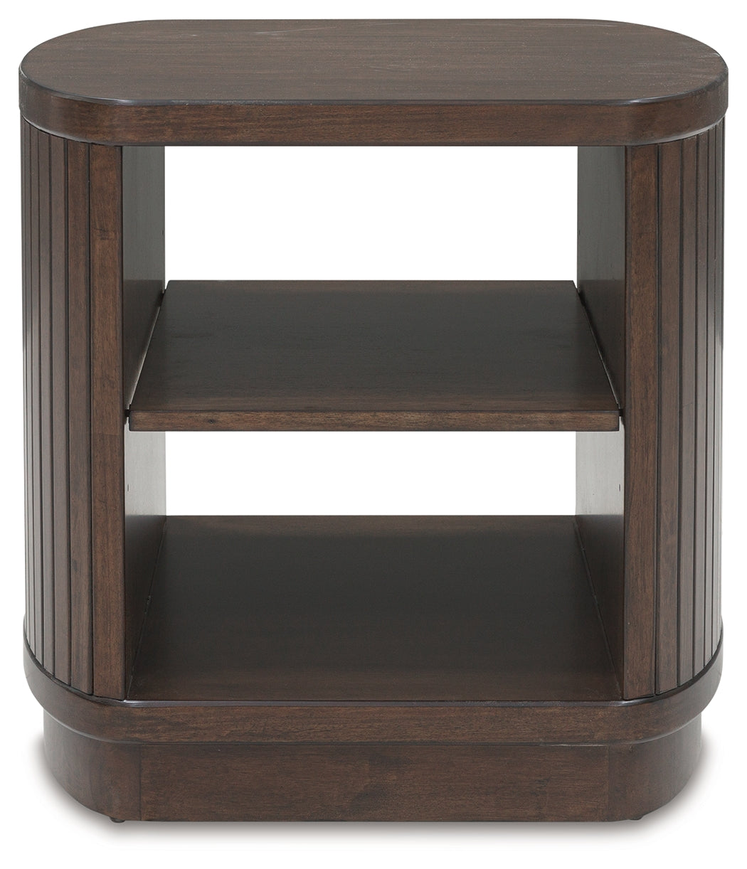 Korestone Brown Square End Table