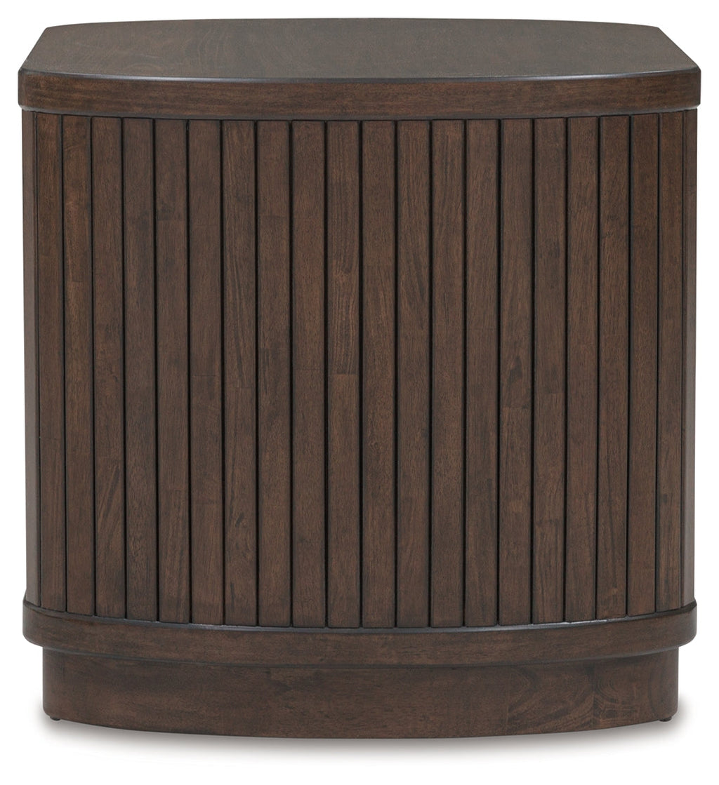 Korestone Brown Square End Table