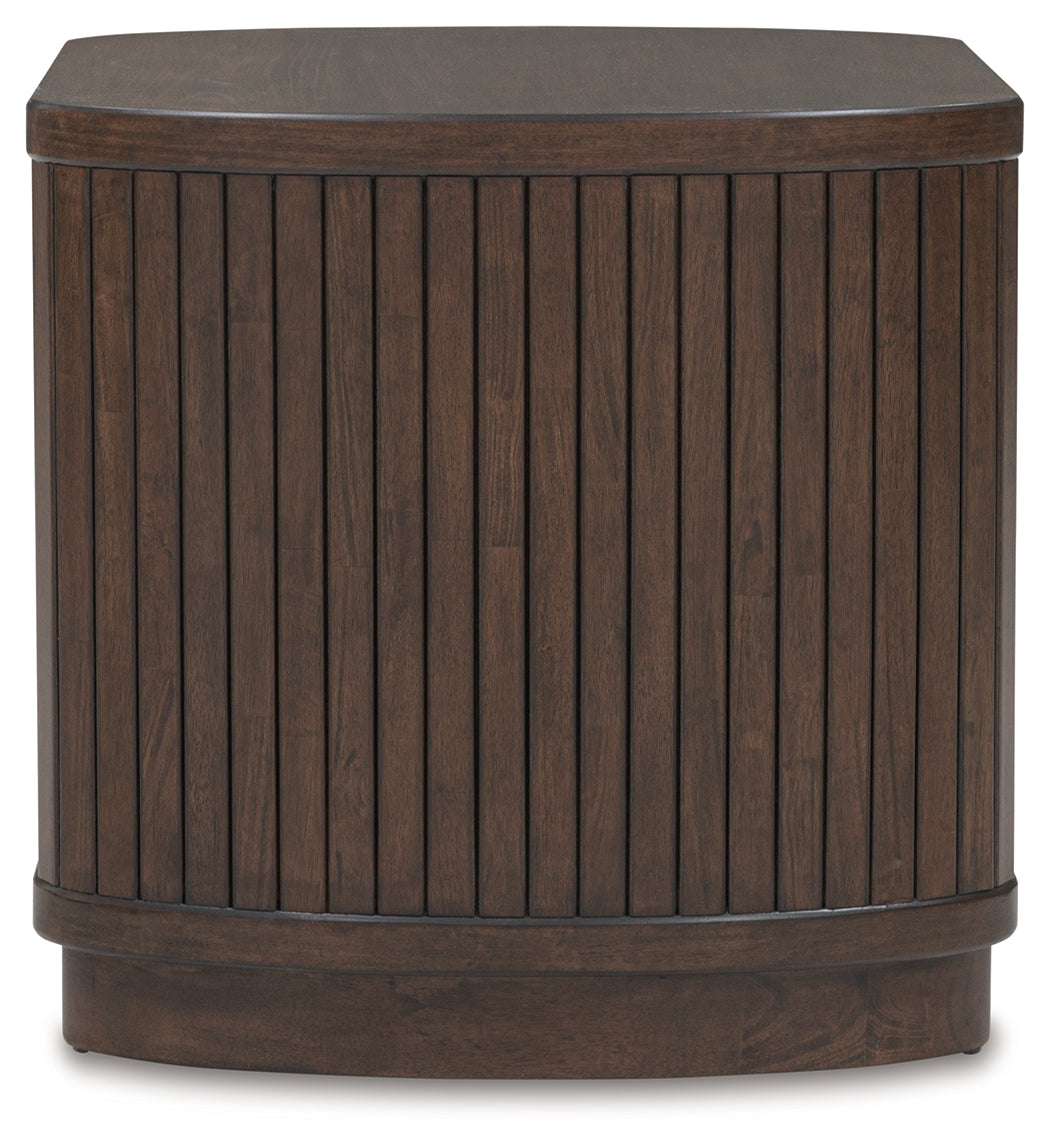 Korestone Brown Square End Table
