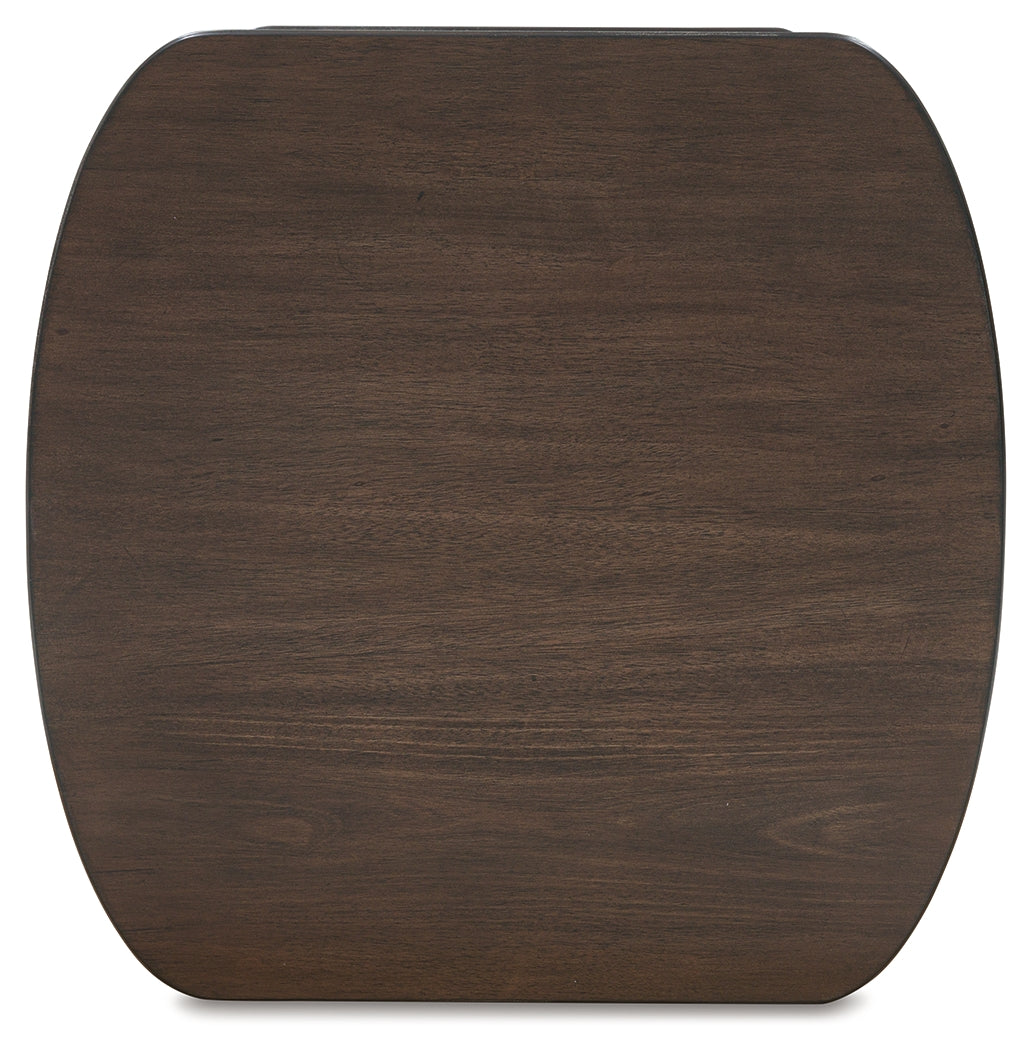 Korestone Brown Square End Table