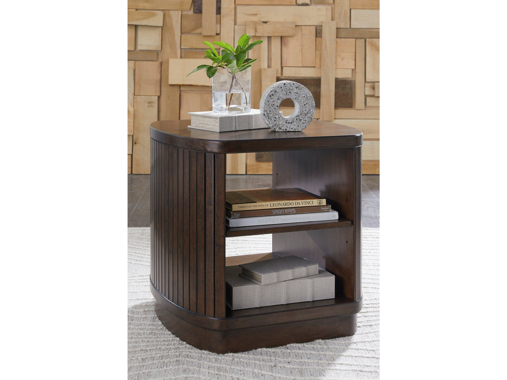 Korestone Brown Square End Table
