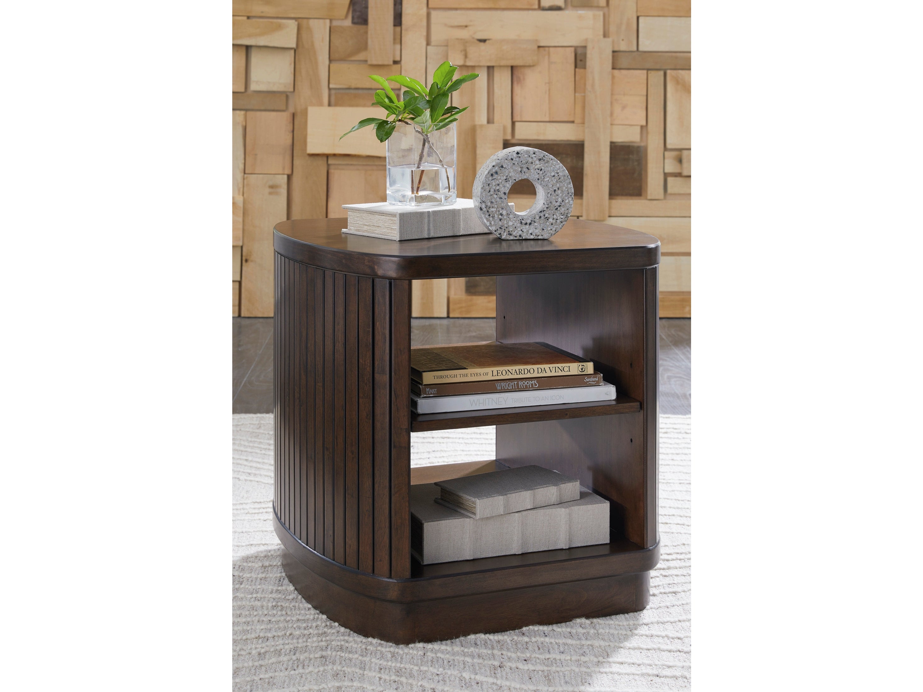 Korestone Brown Square End Table