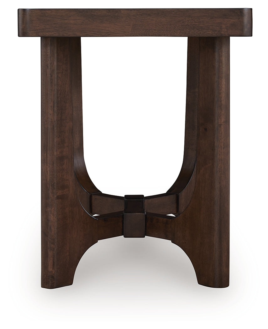 Korestone Dark Brown Rectangular End Table