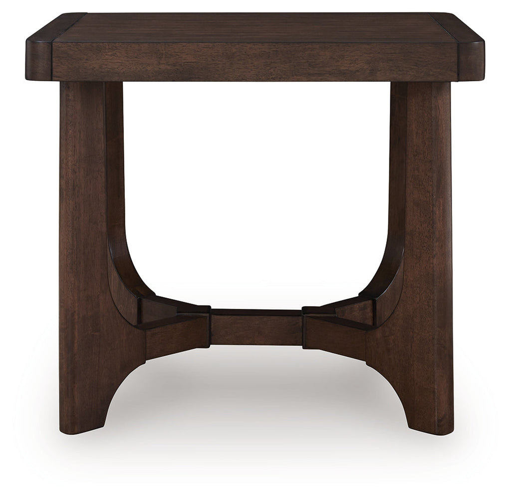 Korestone Dark Brown Rectangular End Table