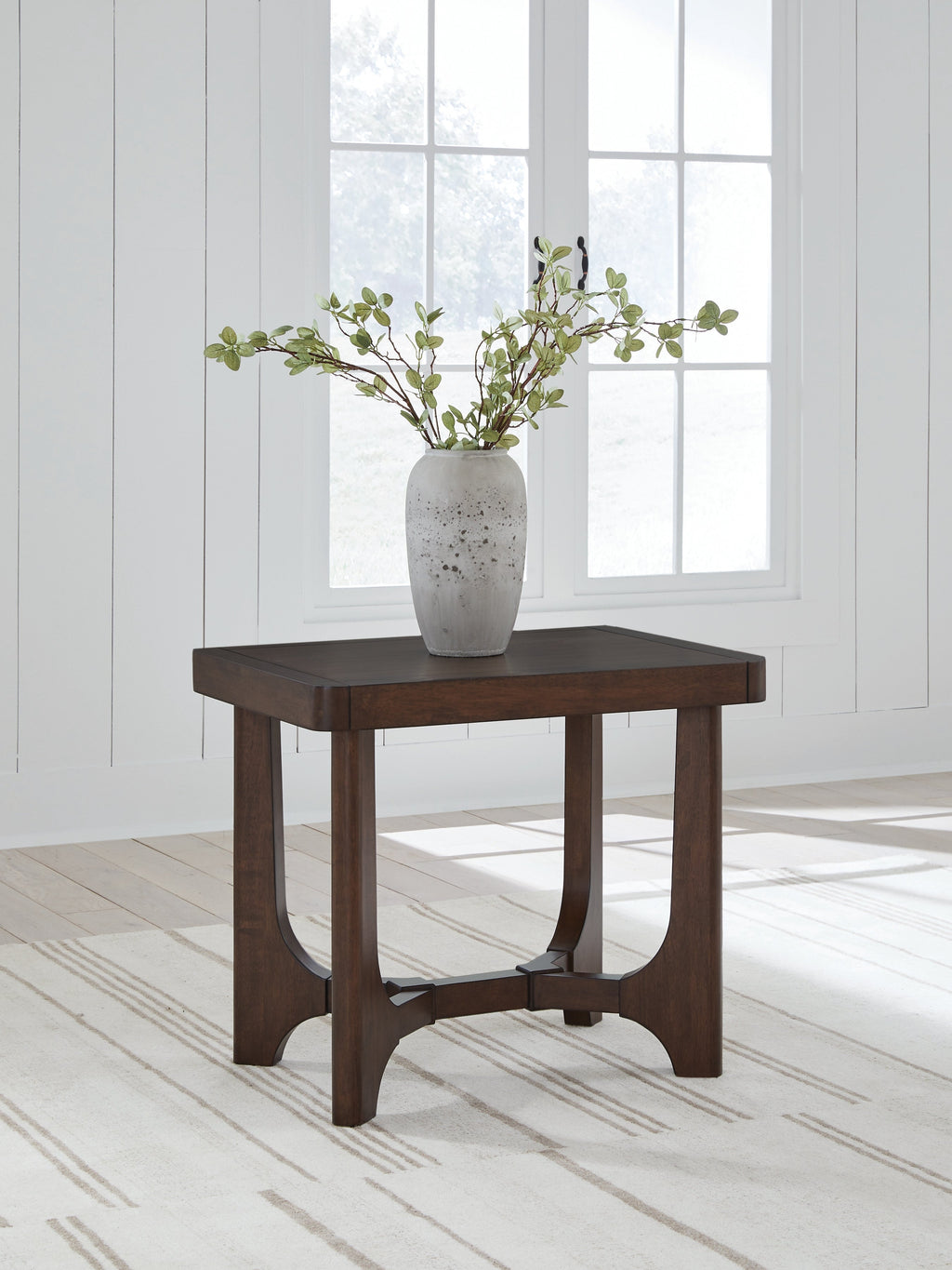 Korestone Dark Brown Rectangular End Table