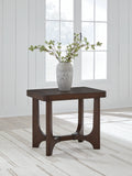 Korestone Dark Brown Rectangular End Table