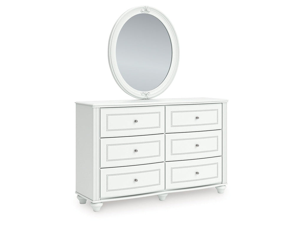 Kozlani White Dresser and Mirror