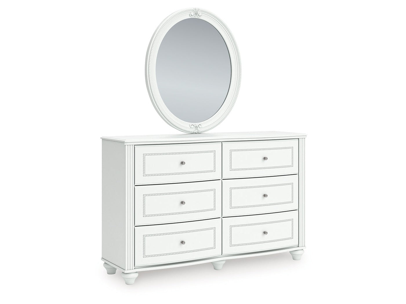 Kozlani White Dresser and Mirror