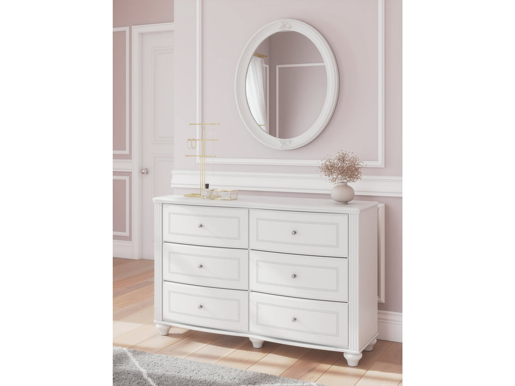 Kozlani White Dresser and Mirror