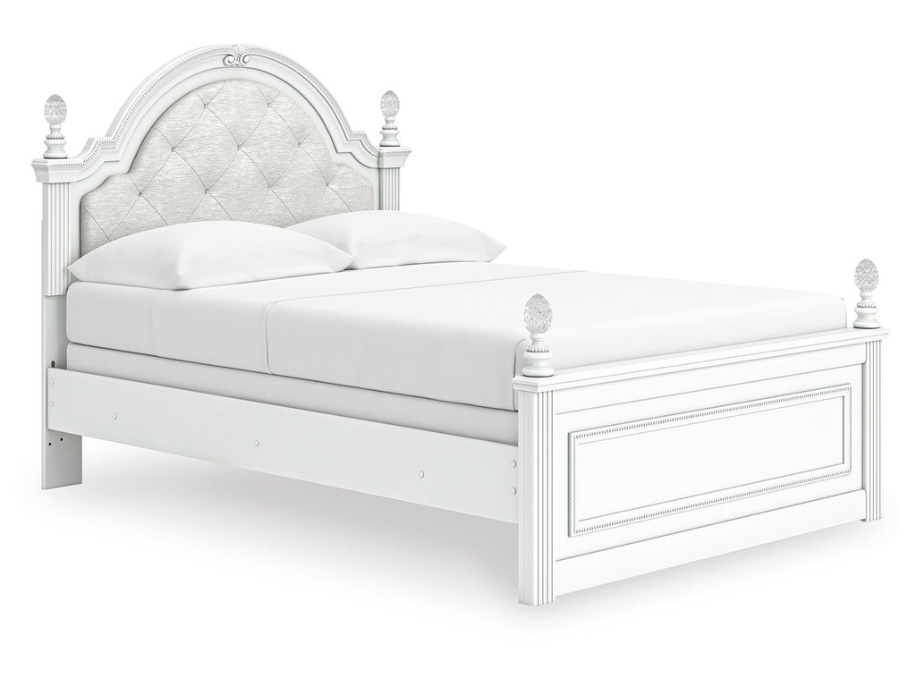 Kozlani White Full Upholstered Panel Bed