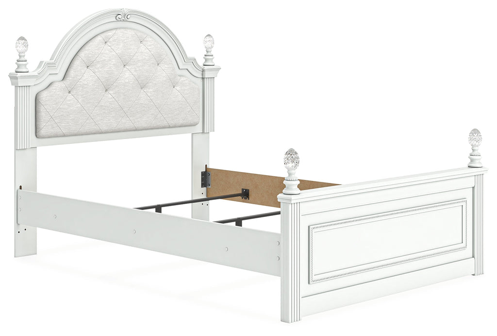 Kozlani White Full Upholstered Panel Bed