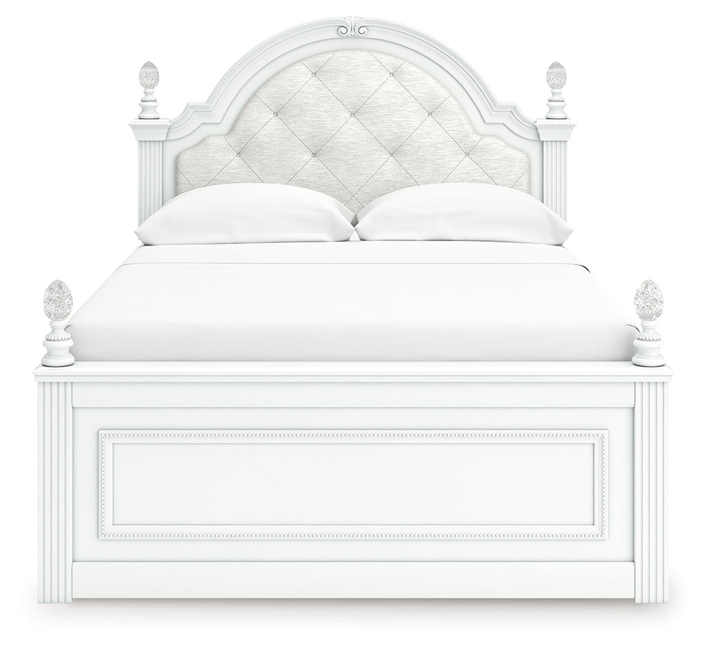 Kozlani White Full Upholstered Panel Bed
