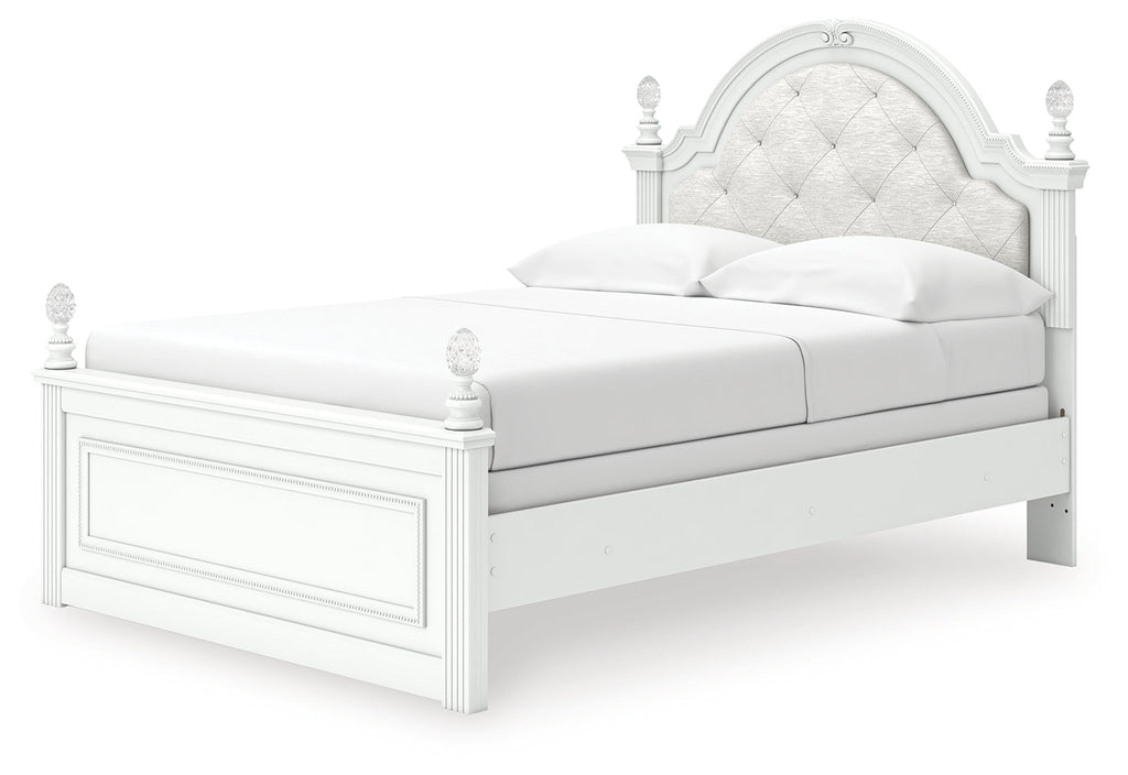 Kozlani White Full Upholstered Panel Bed