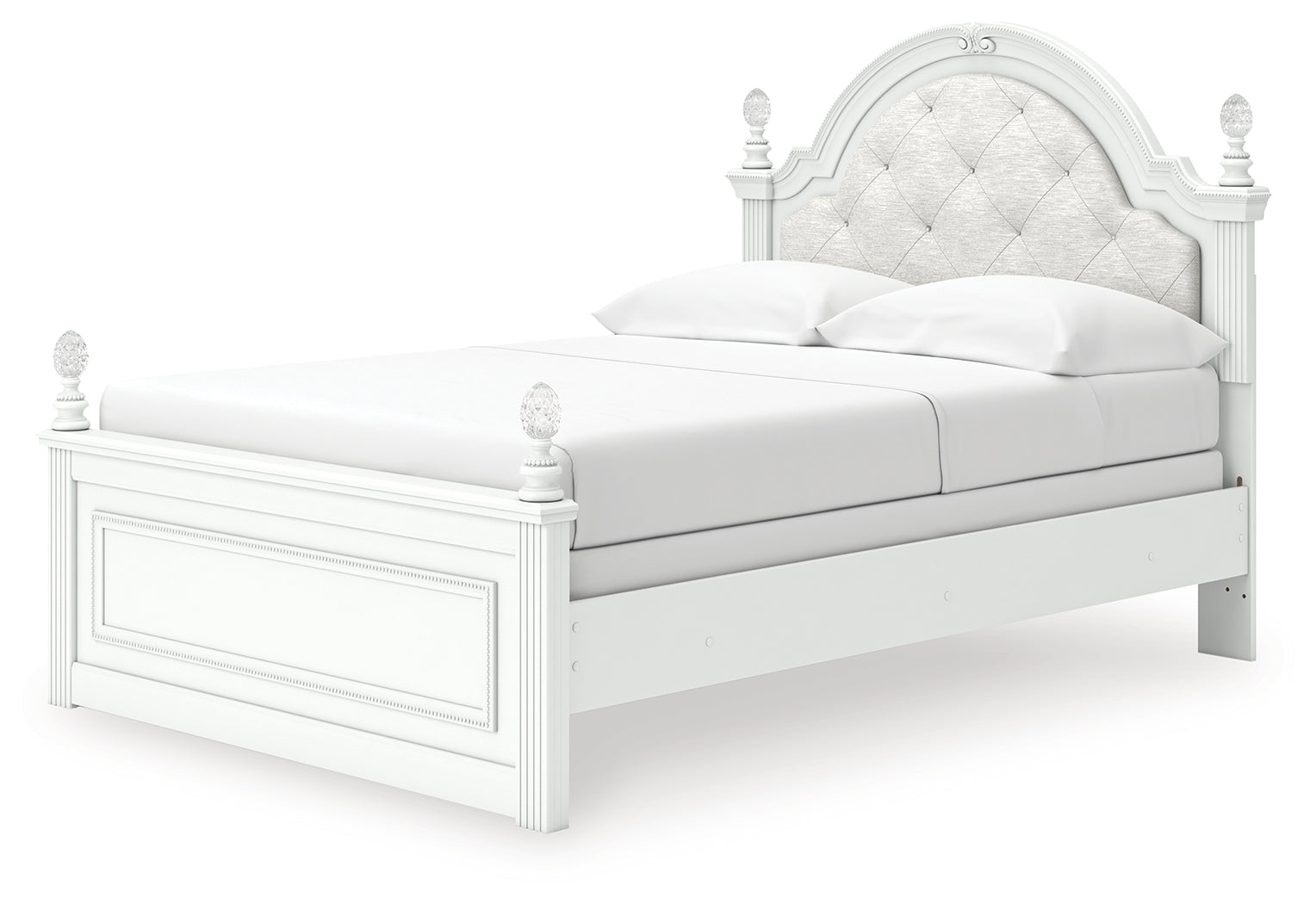 Kozlani White Full Upholstered Panel Bed