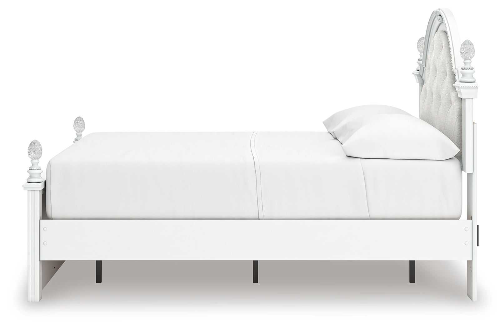 Kozlani White Full Upholstered Panel Storage Bed