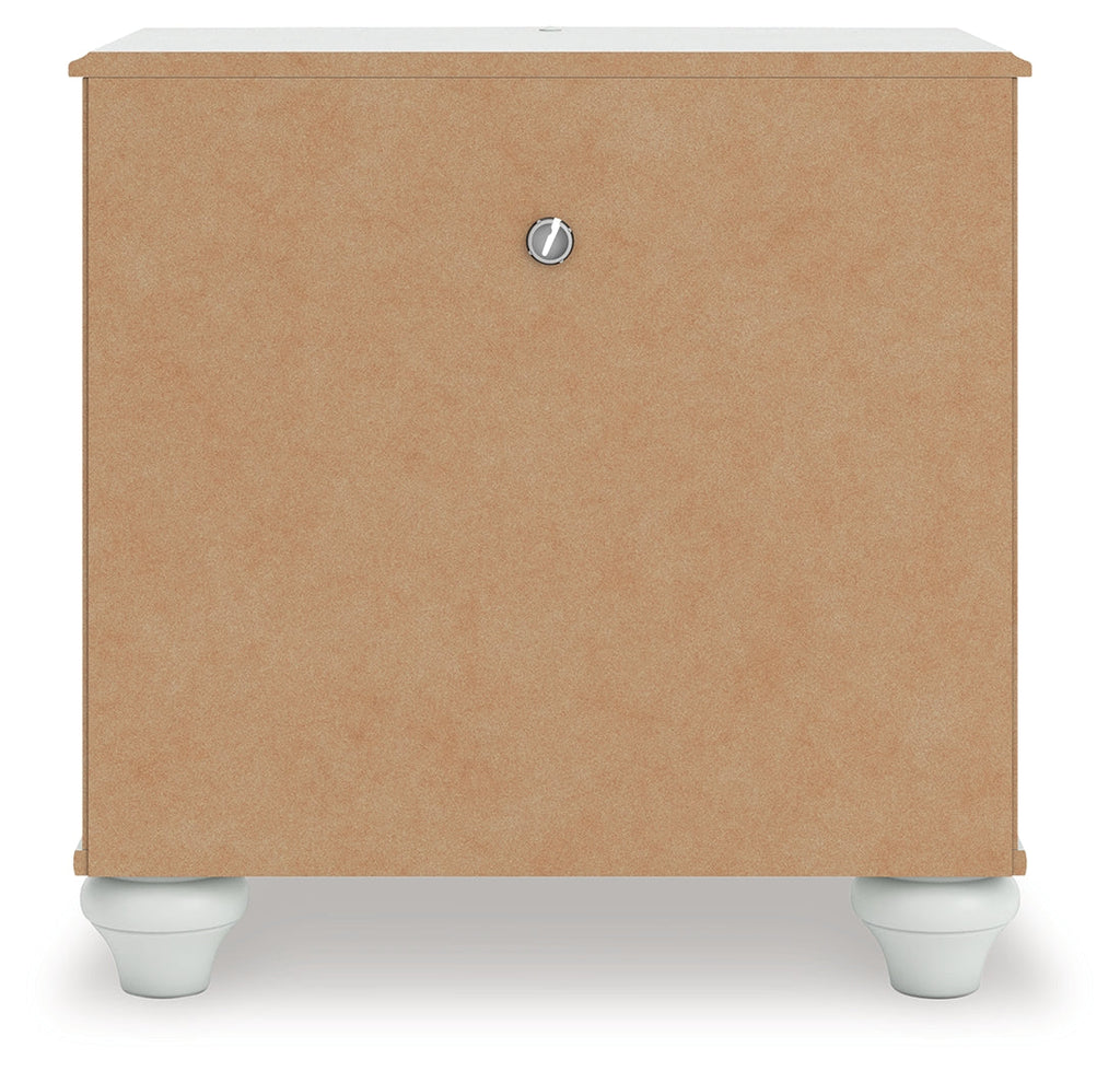 Kozlani White One Drawer Night Stand
