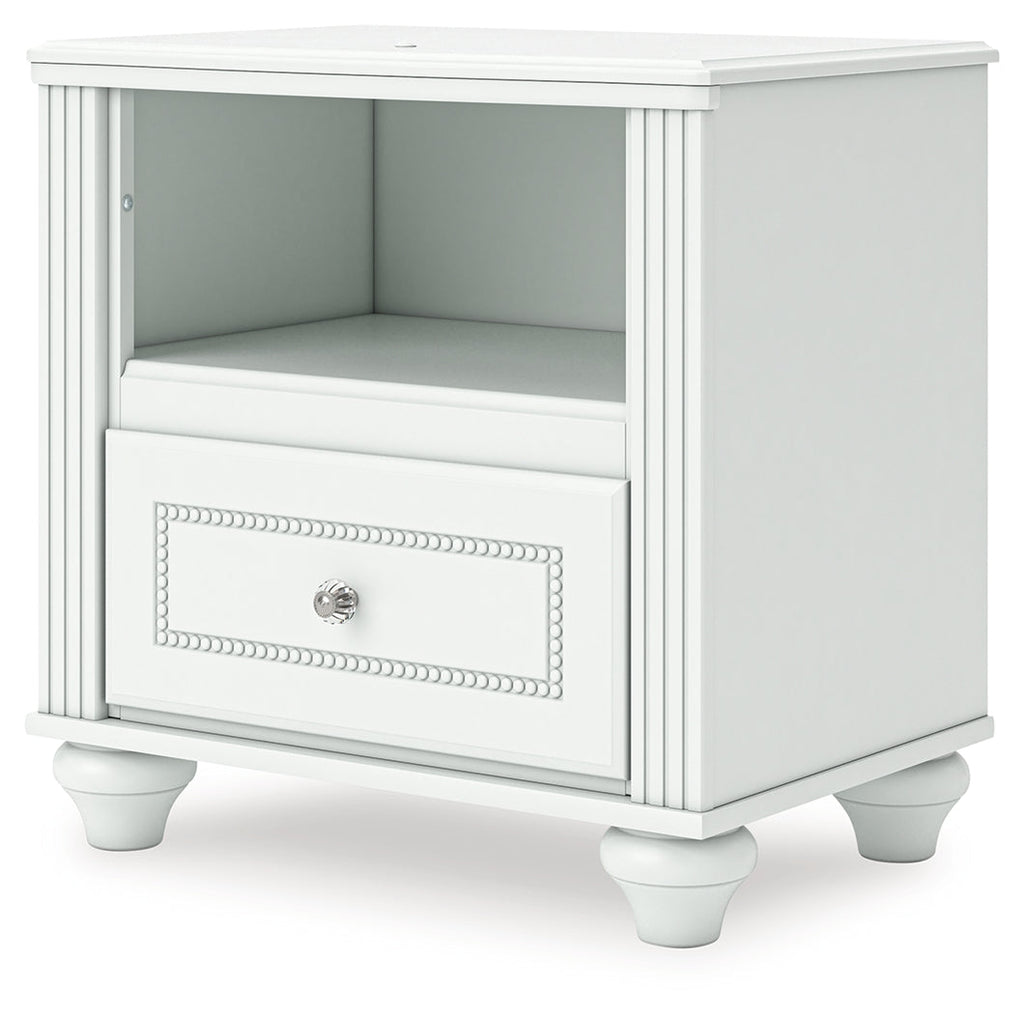 Kozlani White One Drawer Night Stand