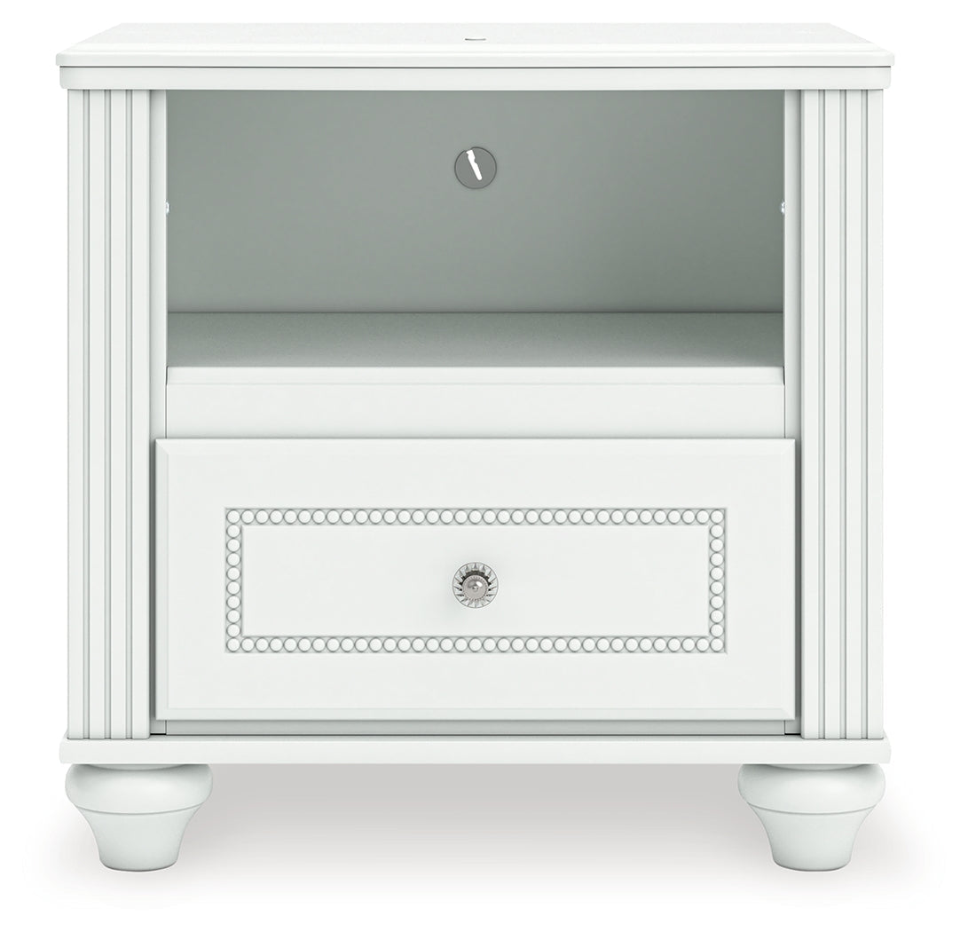 Kozlani White One Drawer Night Stand