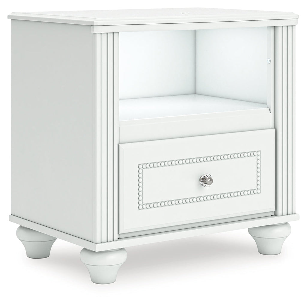 Kozlani White One Drawer Night Stand