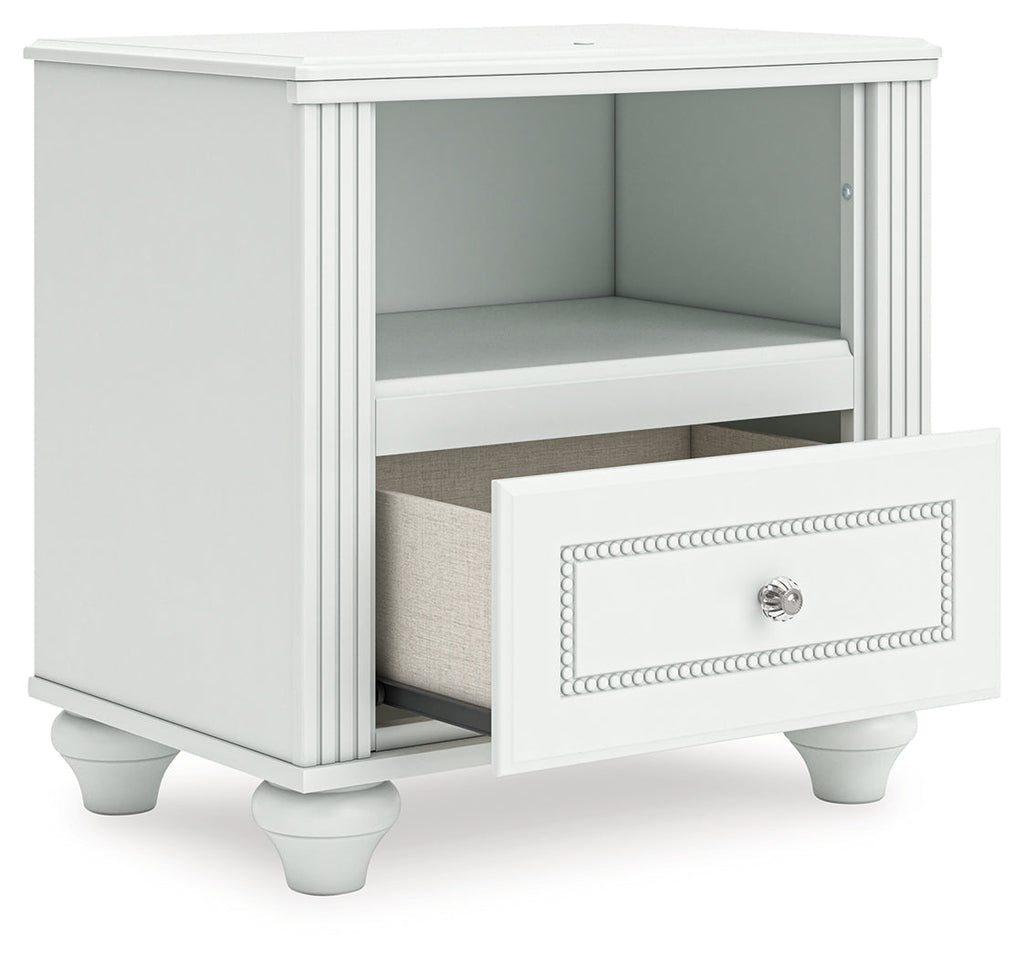 Kozlani White One Drawer Night Stand