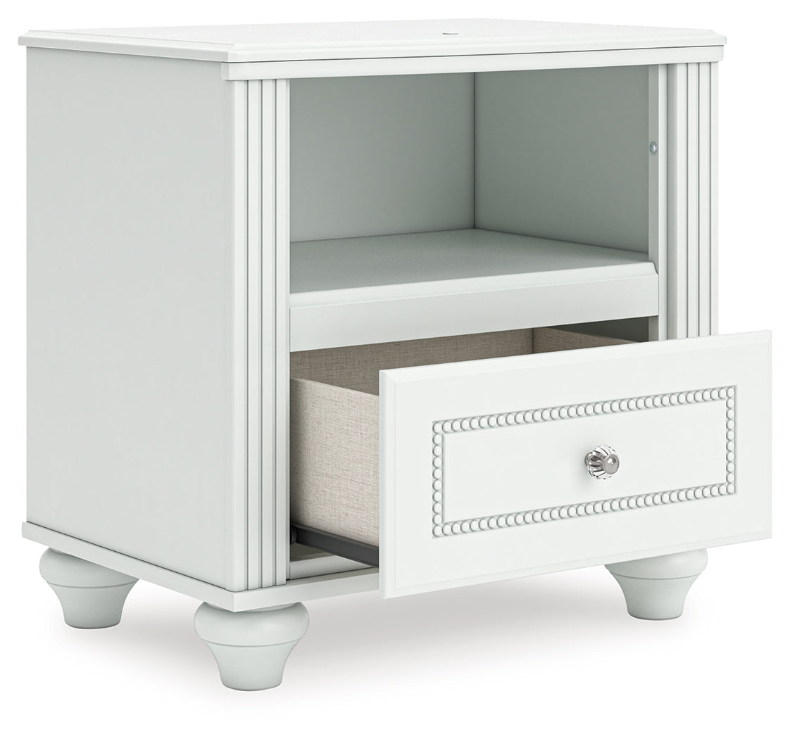 Kozlani White One Drawer Night Stand