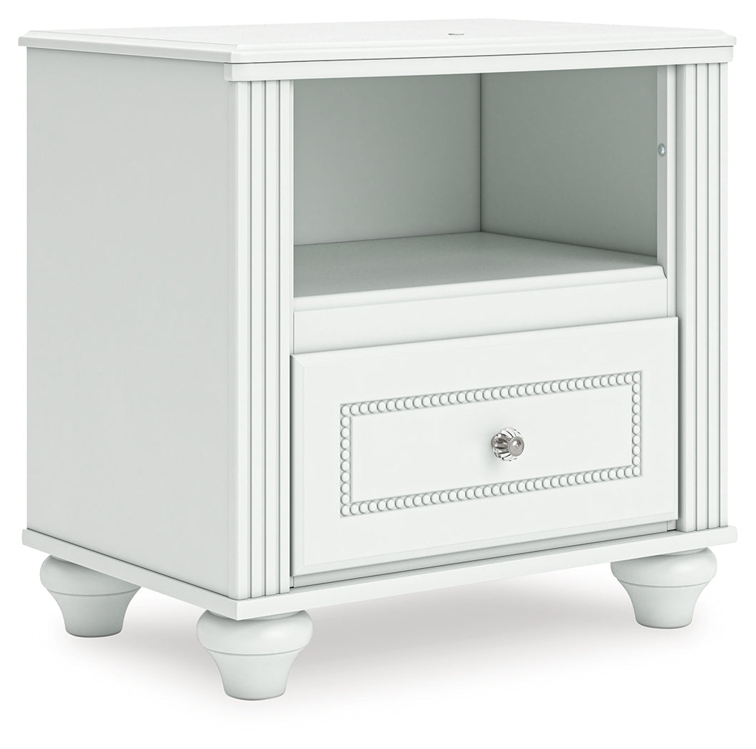 Kozlani White One Drawer Night Stand