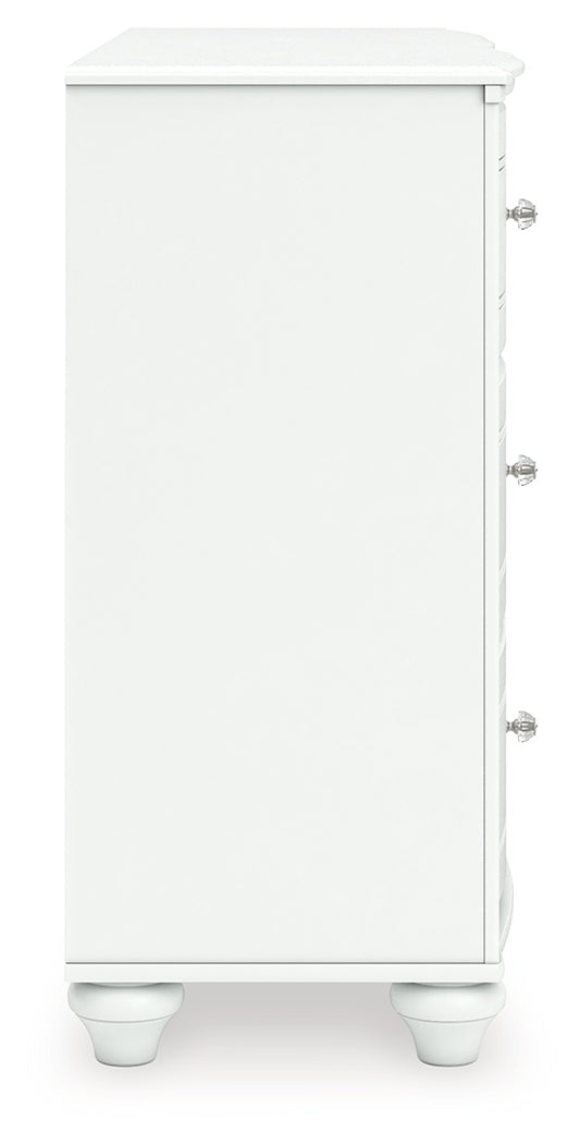 Kozlani White Six Drawer Dresser
