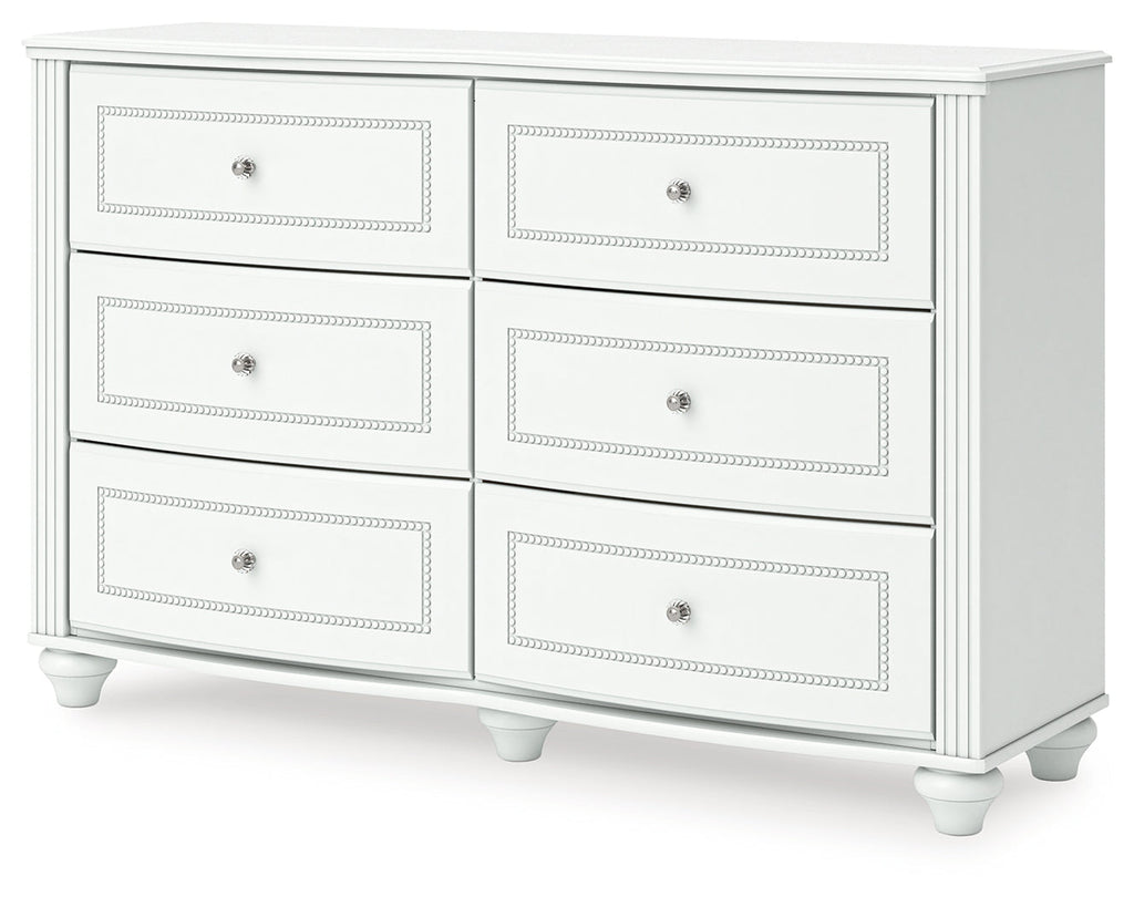 Kozlani White Six Drawer Dresser