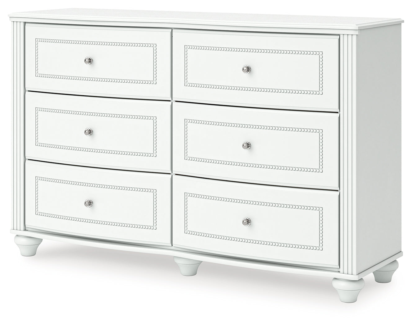 Kozlani White Six Drawer Dresser