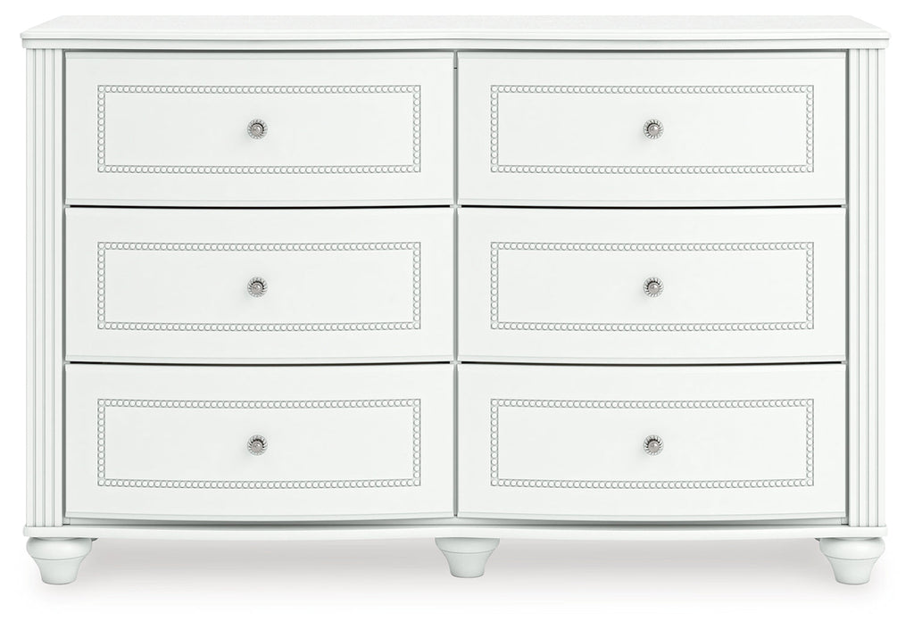 Kozlani White Six Drawer Dresser