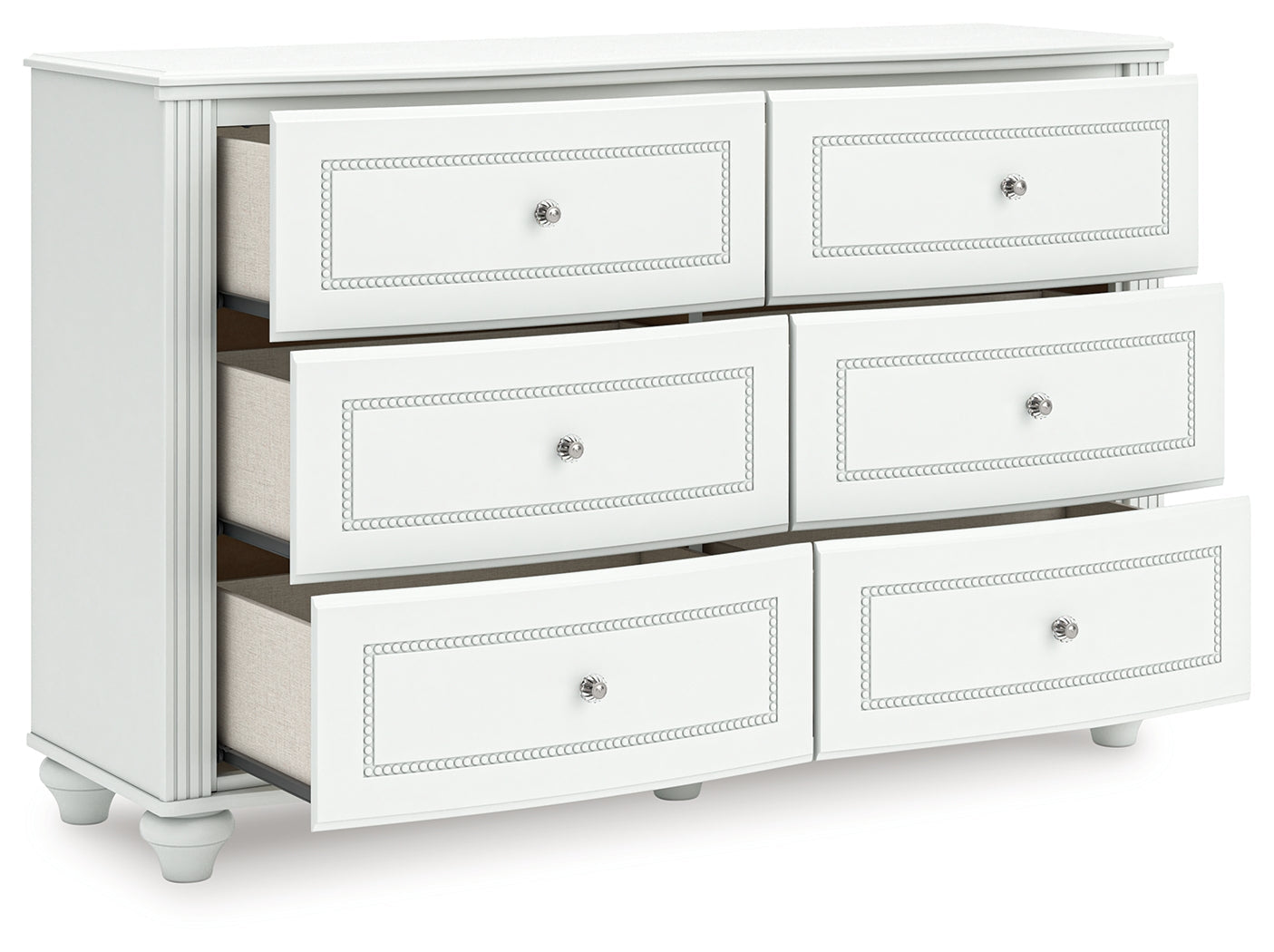 Kozlani White Six Drawer Dresser