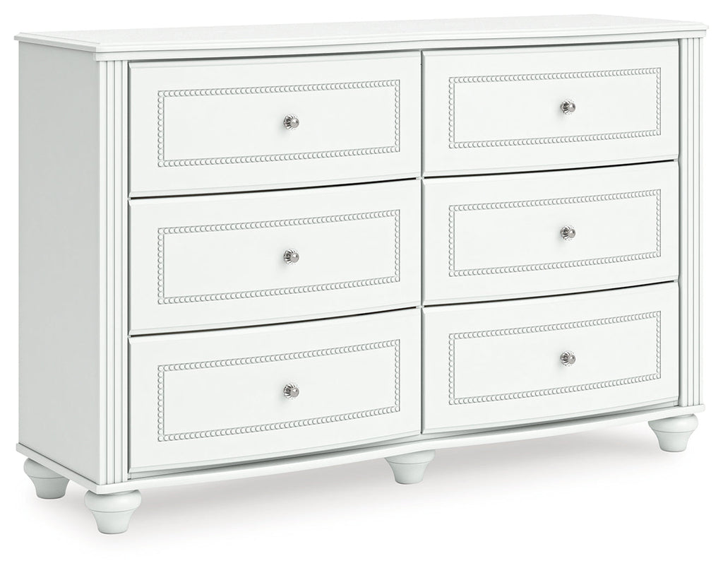 Kozlani White Six Drawer Dresser