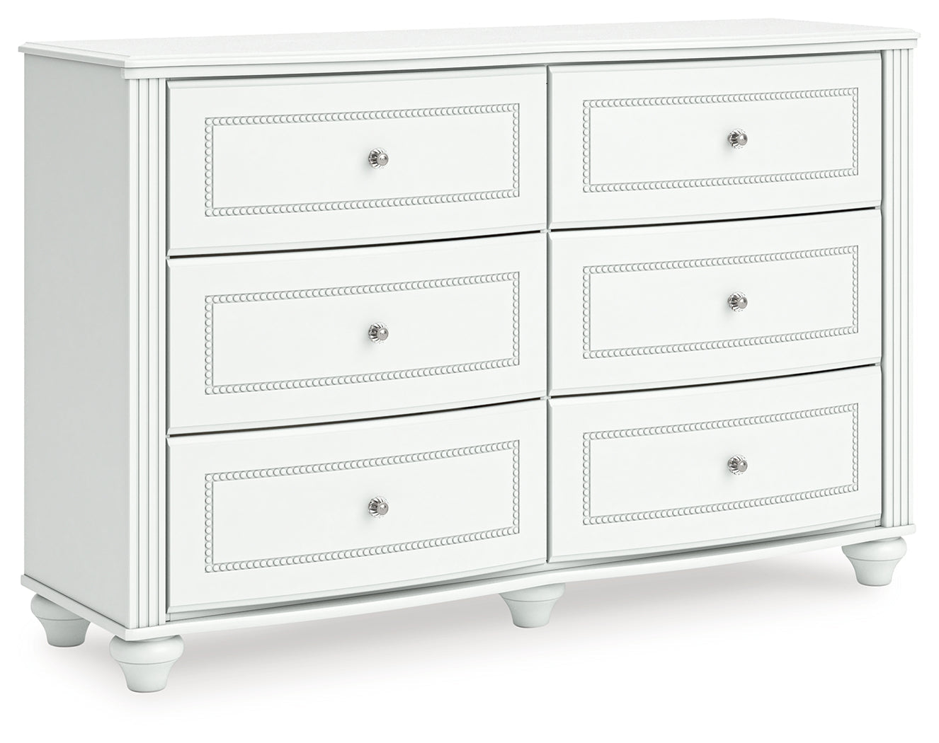 Kozlani White Six Drawer Dresser