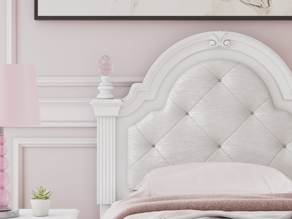 Kozlani White Twin UPH Panel Headboard